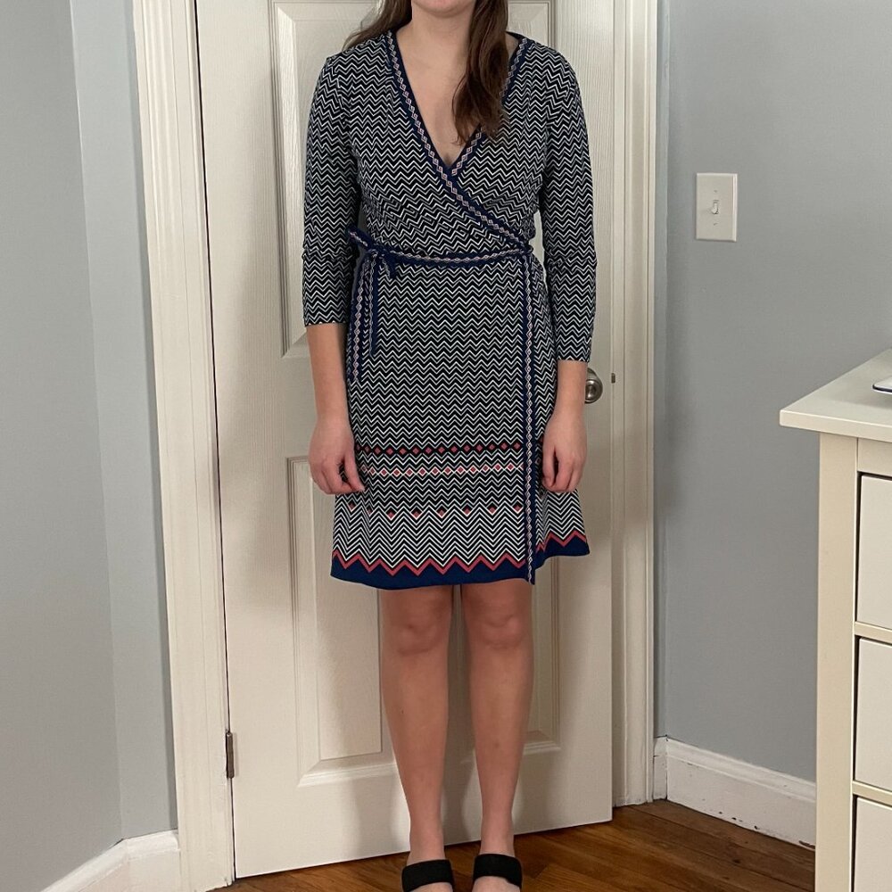 Max Studio chevron print wrap dress